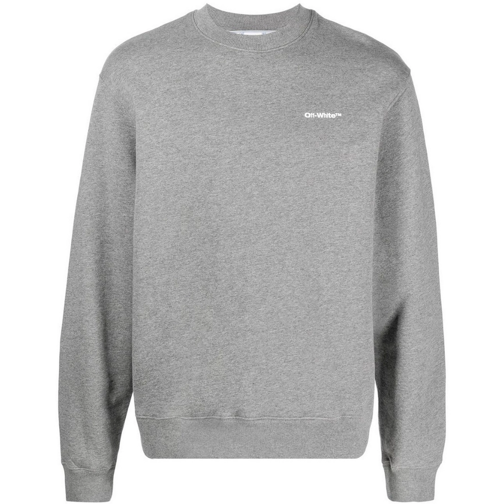 Off White Mens Wave Out Diag Design Grey Slim Sweatshirt Cotton - Size X-Small